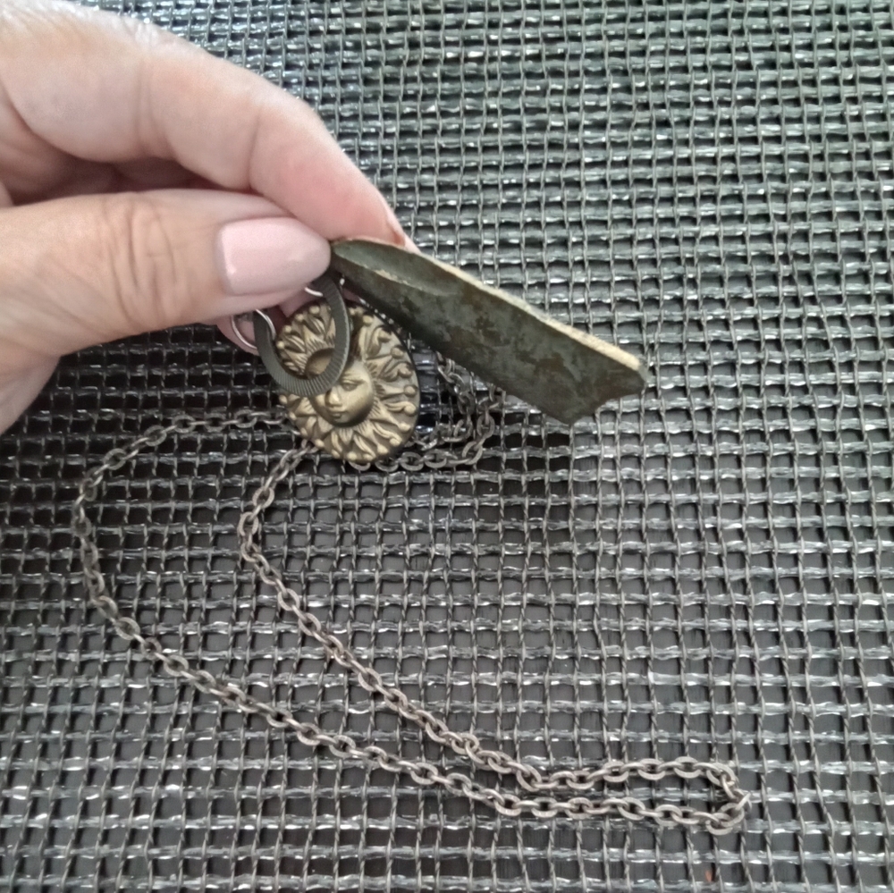 Long Rustic Sun Necklace - Picture 2 of 3